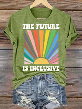 Women's  Pride Month Rainbow Print T-Shirt