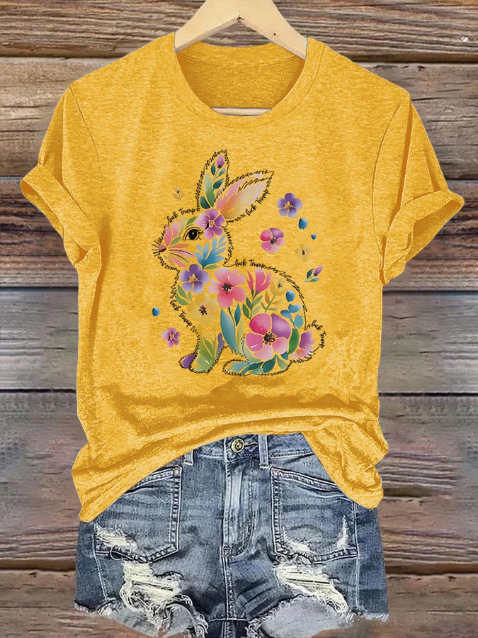 Women's  Spring Easter Bunny Subtle Hidden Message FDT T-shirt