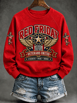 Women's Red Friday Print Sweatshirt