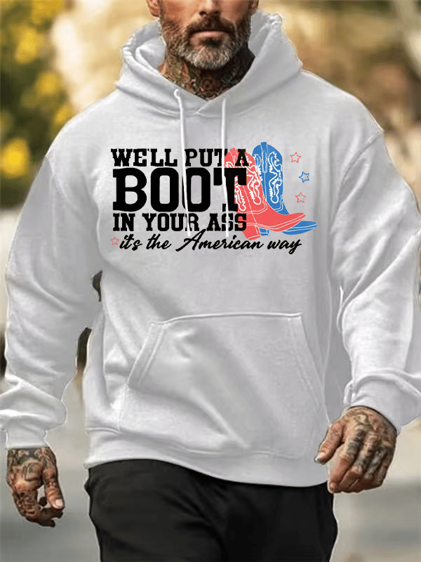 Men's  Courtesy of the Red, White and Blue Cowboy  Hoodie
