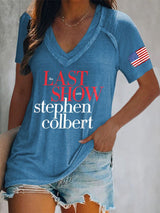 🔥Buy 3 Get 15% Off V-Neck Retro Last Show Print T-Shirt