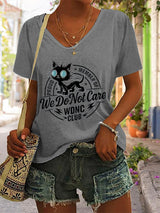 Women's  Retro Funny Proud Member Of WDNC Club We Do Not Care Menopause Perimenopause Print T-Shirt