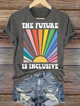 Women's  Pride Month Rainbow Print T-Shirt