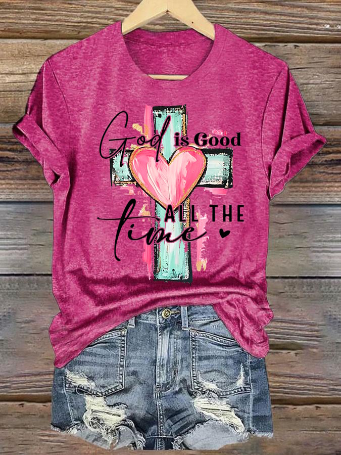 Women's "God is Good All The Time" Print  T-Shirt
