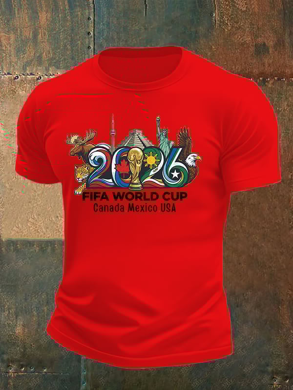 Men's  2026 Canada Mexico Usa Football T-shirt