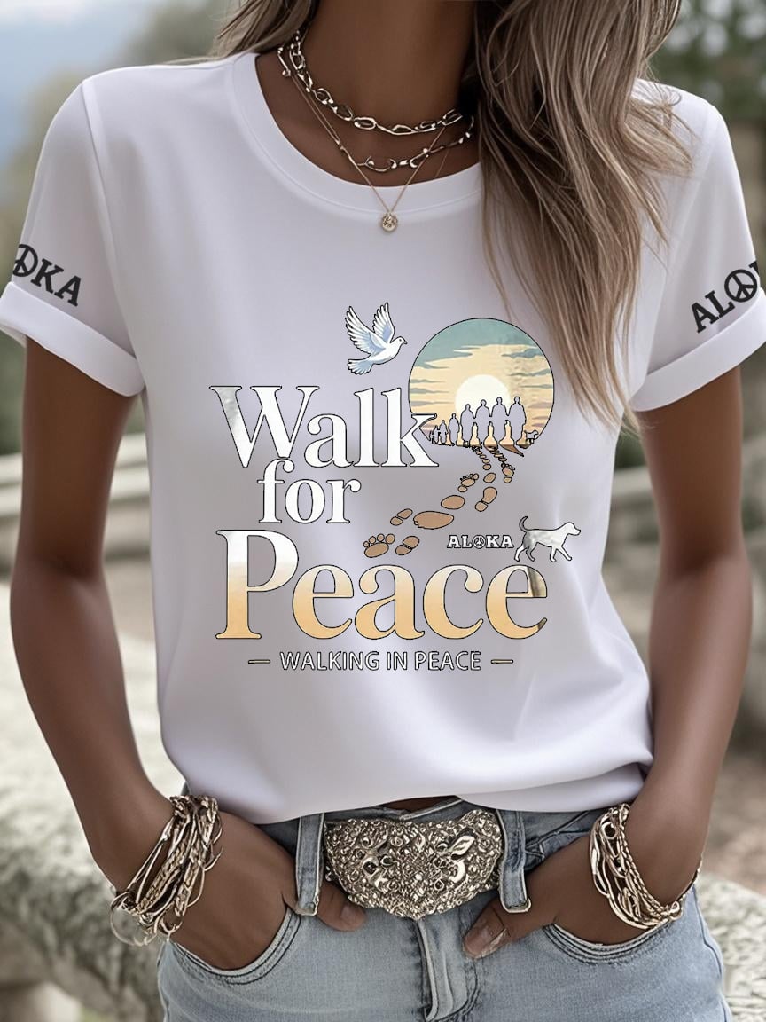 Women's Walk For Peace  Art  Print T-Shirt
