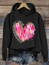 Women's We Love Because He First Loved Us Print Hooded Sweatshirt