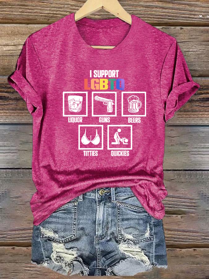 Women's  I support LGBTQ Print T-shirt