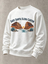 Save Santa Elena Canyon Graphic Printed Men's Pullover Hoodie, Nature Conservation Outdoor Sweatshirt
