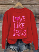 Women's Valentine's Day Heart Print Casual Sweatshirt