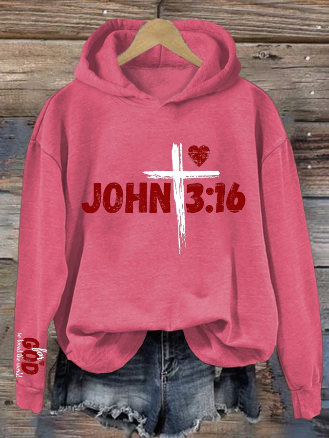 Women's For God So Loved The World John 3:16 Printed Sweatshirt