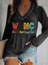 Women's  V-neck Retro Funny Proud Member Of WDNC Club Menopause Perimenopause Print T-Shirt