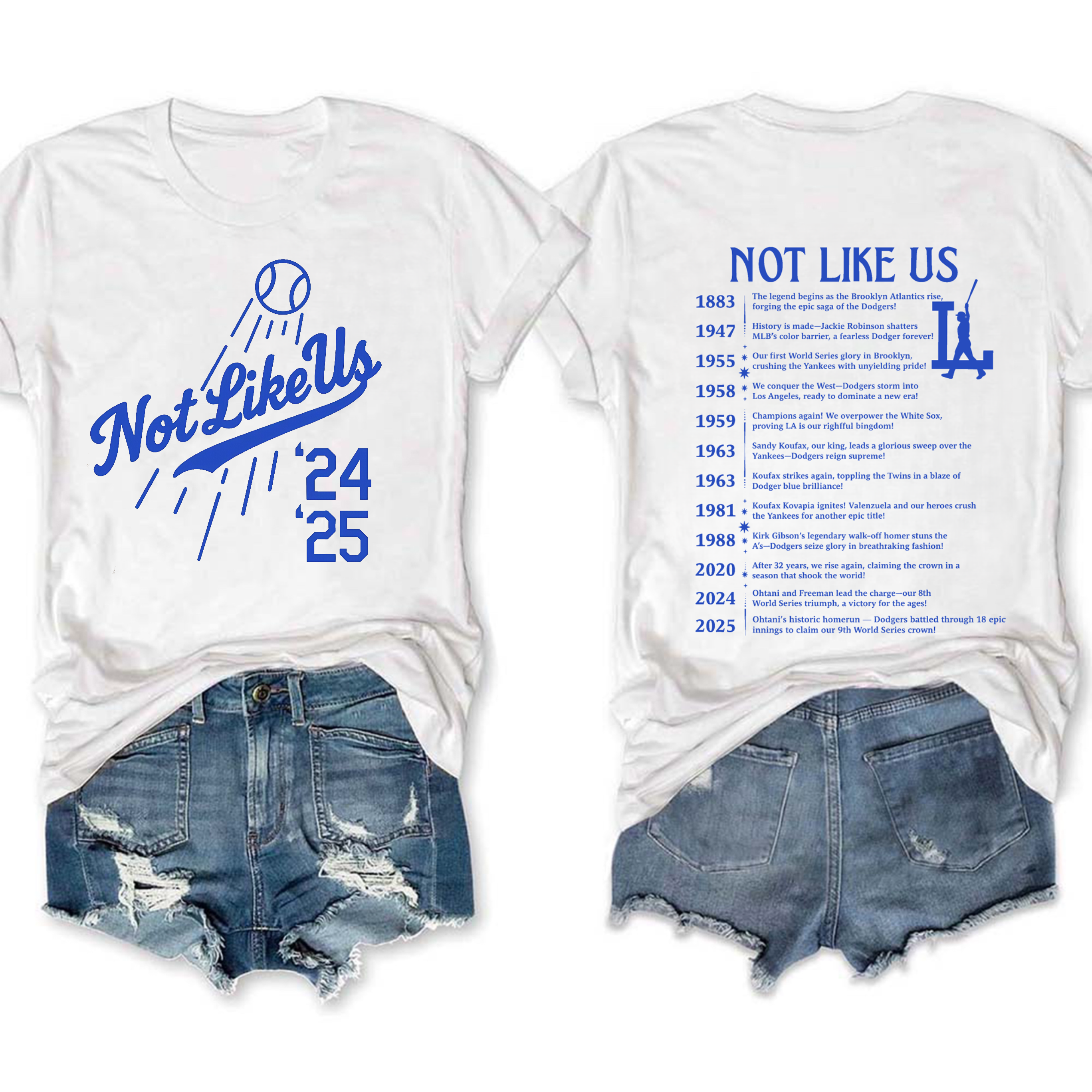 They Not Like Us Dodgers Back To Back Champions Tee