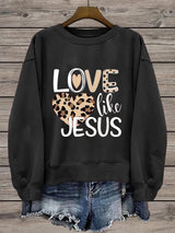 Women's Valentine's Day Faith Print Crew Neck Sweatshirt