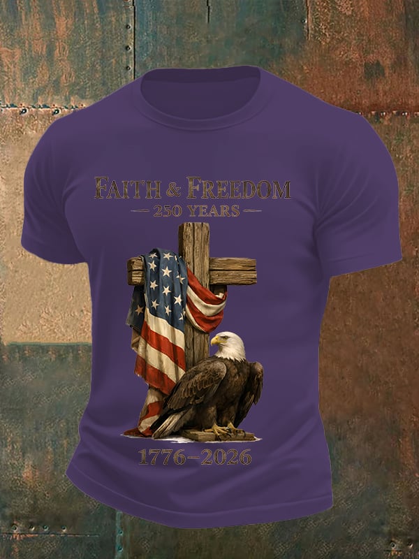 Men's  Faith and Freedom 250 Years Print T-Shirt