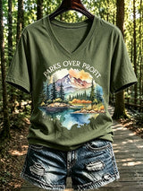 Women's National Park Print Casual T-Shirt