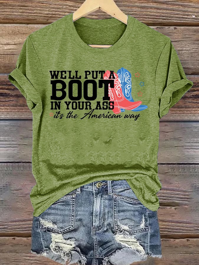 Women's  Courtesy of the Red, White and Blue Cowboy T-Shirt