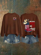 🔥Buy 3 Get 15% Off Women's  WE'LL PUT A B00T IN YOUR ASS Print   Sweatshirt