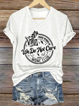 V-Neck Retro Funny Proud Member Of WDNC Club We Do Not Care Menopause Perimenopause Print T-Shirt