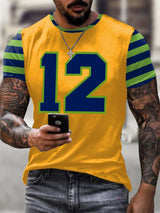 Men's Rugby Print Casual T-Shirt