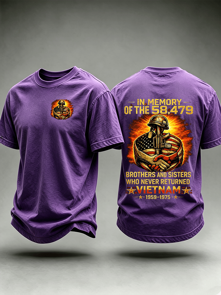 Men's In Memory Of The 58,479 Tribute T-Shirt, Vietnam Era Memorial Graphic Tee