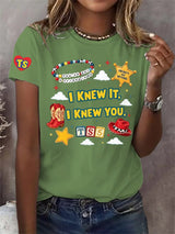 Retro I Knew It Print T-Shirt