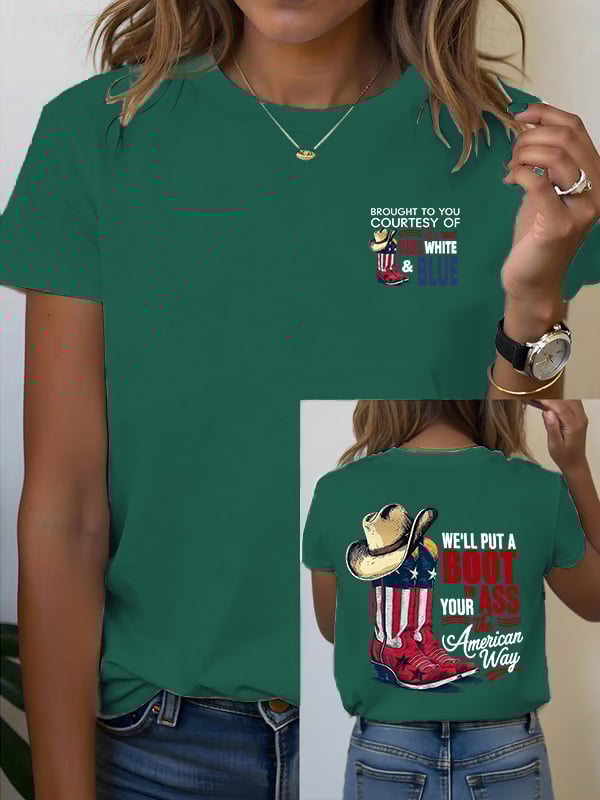 🔥Buy 3 Get 15% Off Women's WE'LL PUT A B00T IN YOUR ASS  Print T-Shirt