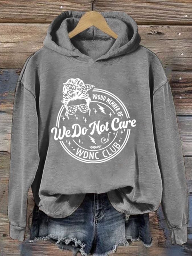 Women's  Retro Funny Proud Member Of Club We Do Not Care Menopause Perimenopause Print  Hoodie
