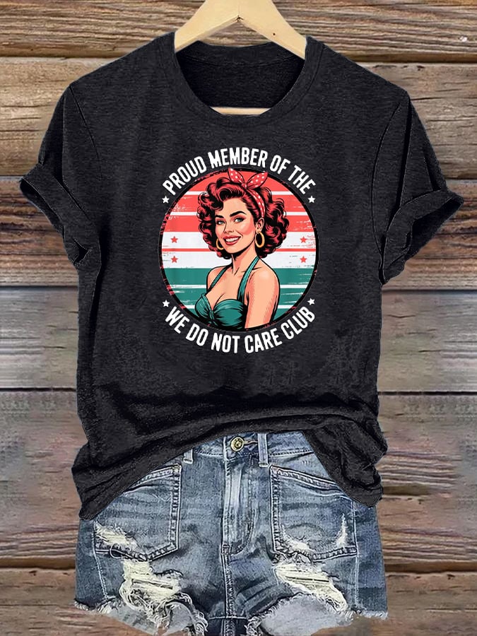 Women's  Retro Funny Proud Member Of Club Menopause Perimenopause Print T-Shirt