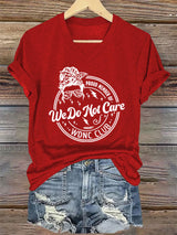 V-Neck Retro Funny Proud Member Of WDNC Club We Do Not Care Menopause Perimenopause Print T-Shirt