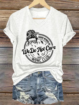 V-Neck Retro Funny Proud Member Of WDNC Club We Do Not Care Menopause Perimenopause Print T-Shirt