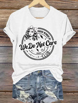 Women's  Round-Neck Retro Funny Proud Member Of WDNC Club We Do Not Care Menopause Perimenopause Print T-Shirt