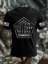 Men's 9/11 Memorial Patriotic Flag Print T-Shirt