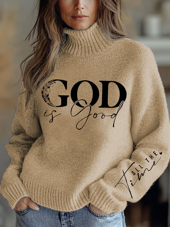Women's Casual Valentine's Day Faith Knitted Turtleneck Bottoming Shirt