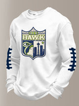 Men's Football Printed Waffle Top