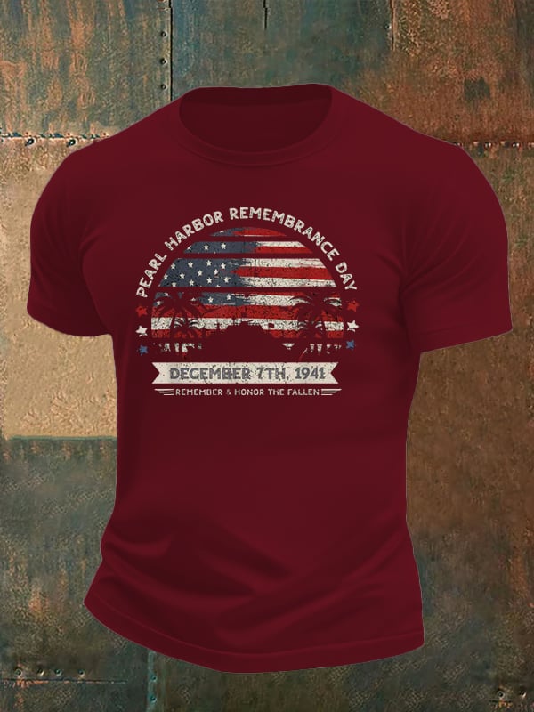 🔥Buy 3 Get 15% Off Men's  Pearl Harbor Memorial Day Hawaii USA Flag Day of Infamy   T-shirt