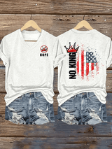 Women's  NOPE No King American Flag  Print T-Shirt