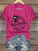 V-Neck Retro Funny Proud Member Of WDNC Club We Do Not Care Menopause Perimenopause Print T-Shirt