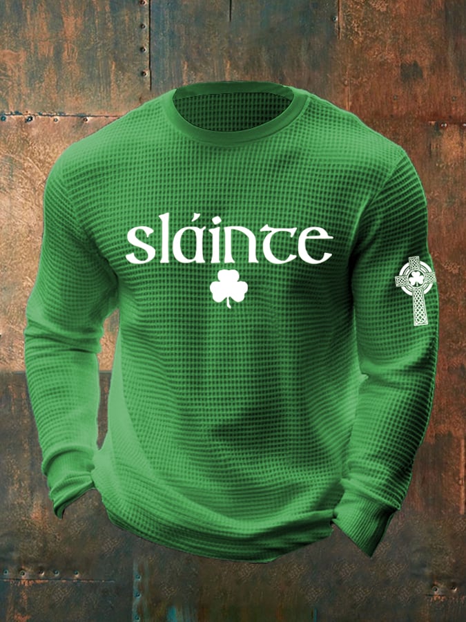Men's St. Patrick's Day Waffle Long Sleeve T-Shirt