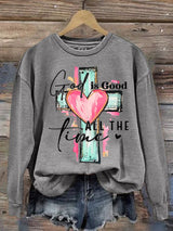 Women's  "God is Good All The Time" Print  Sweatshirt