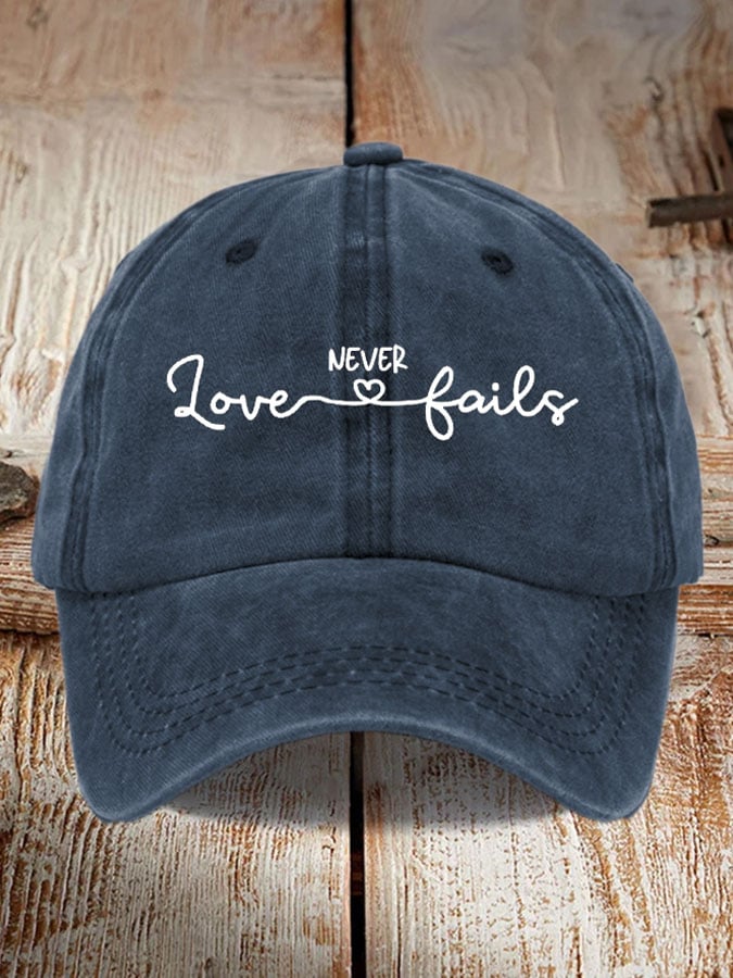 Love Never Fails Print Baseball Cap
