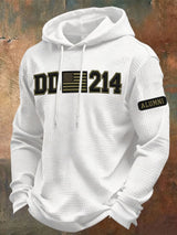 Men's Veteran Pride Dd-214 Printed Waffle Hoodie