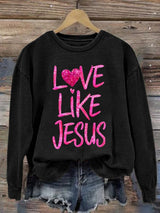 Women's Valentine's Day Heart Print Casual Sweatshirt