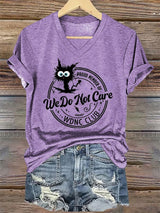 V-Neck Retro Funny Proud Member Of WDNC Club We Do Not Care Menopause Perimenopause Print T-Shirt