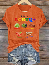 Women's  LGBTQ+ Pride Graphic Tee for Food Lovers
