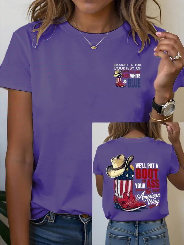 🔥Buy 3 Get 15% Off Women's WE'LL PUT A B00T IN YOUR ASS  Print T-Shirt