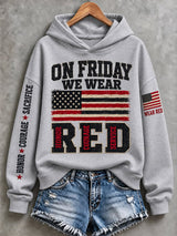 Women’S Red Friday Commemorative Graphic Casual Sweatshirt