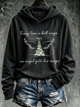 Women's Every Time A Bell Rings An Angel Gets Its Wings Christmas Printed Sweatshirt