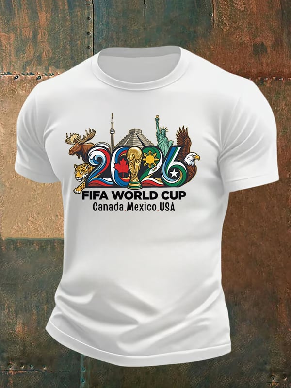 Men's  2026 Canada Mexico Usa Football T-shirt