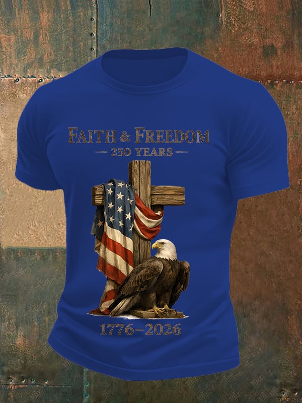 Men's  Faith and Freedom 250 Years Print T-Shirt